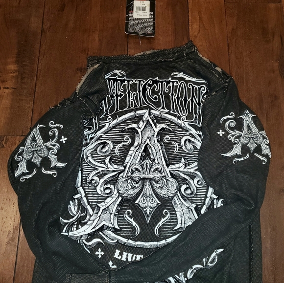 Affliction Long sleeve Men's Thermal Shirt NWT Size Large - Picture 3 of 8